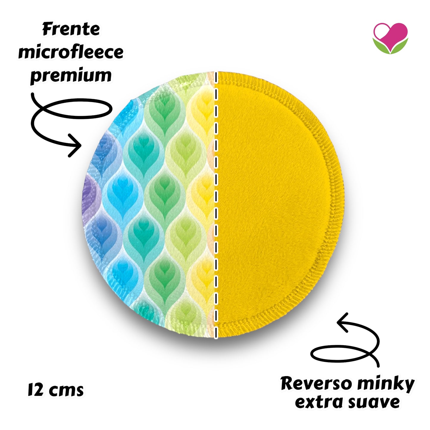 Desmaquillantes hojitas colores pack 5 piezas 12 cms