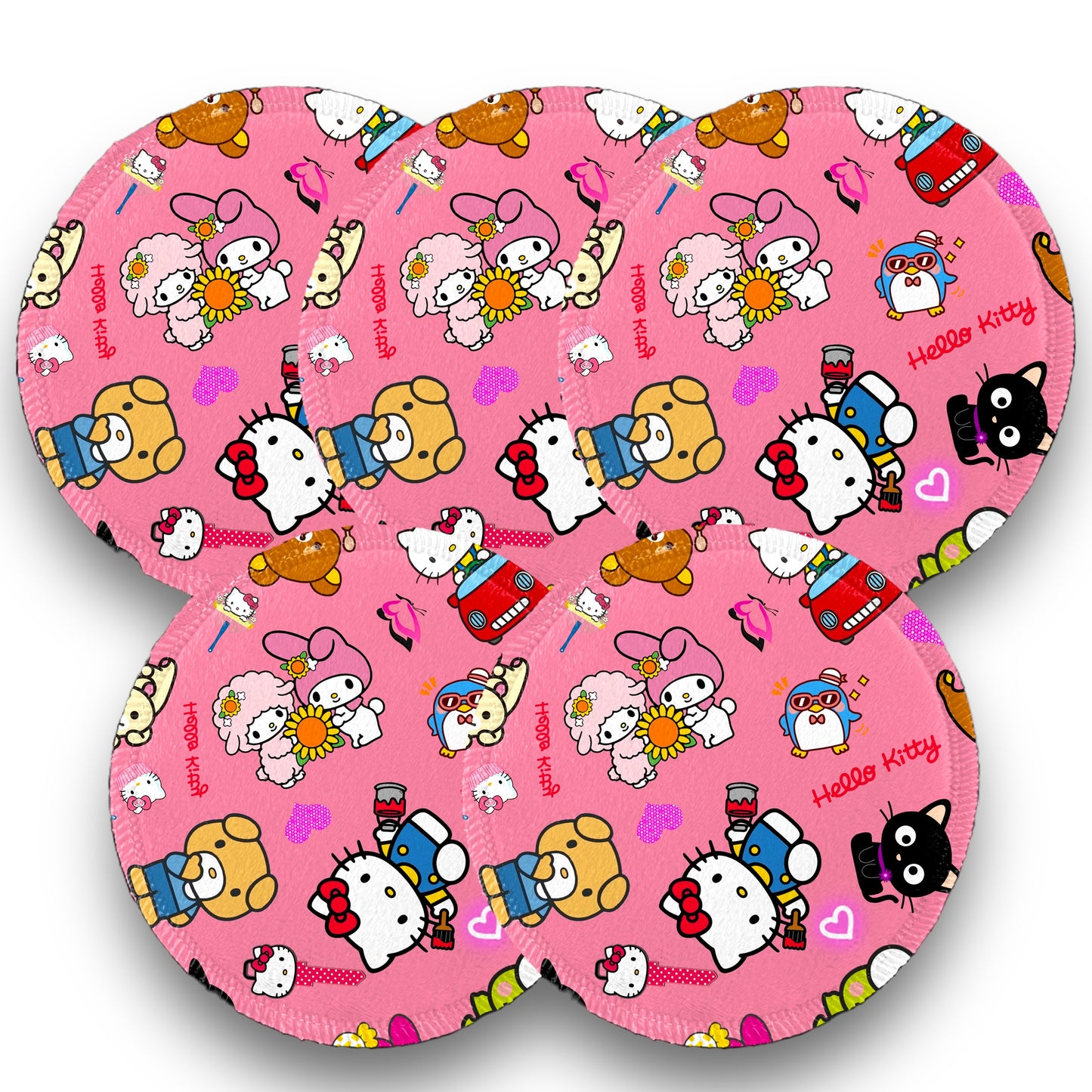 Desmaquillantes kitty friends pack 5 piezas 12 cms