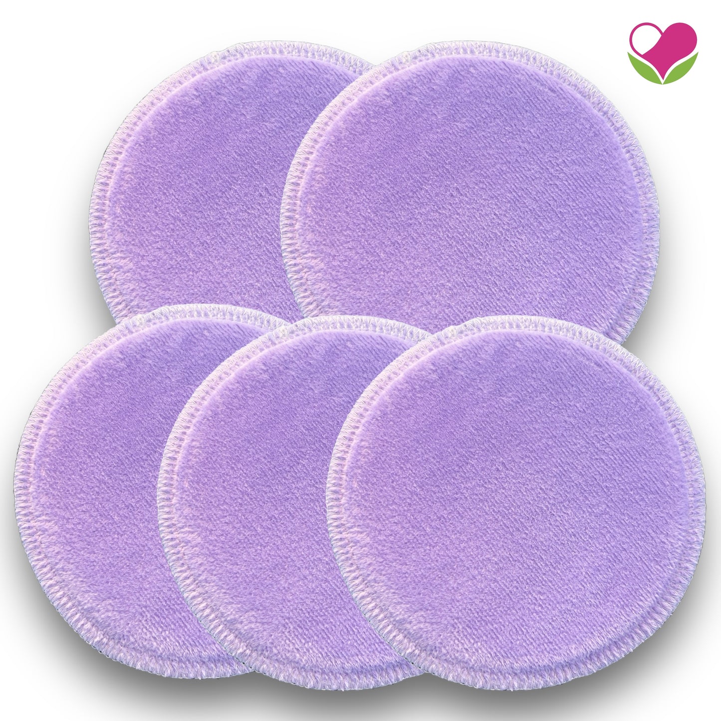 Pack 5 pads desmaquillantes doble minky aqua/lila