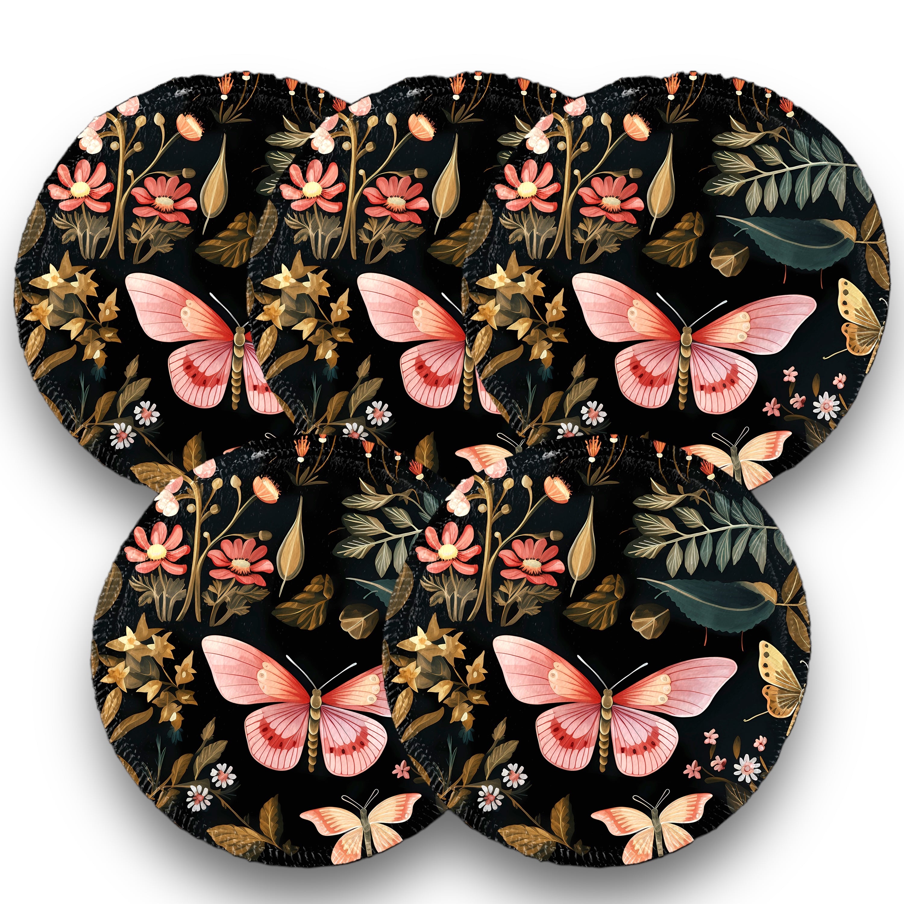 Desmaquillantes mariposas oro pack 5 piezas 12 cms