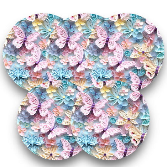 Desmaquillantes mariposas papel pack 5 piezas 12 cms