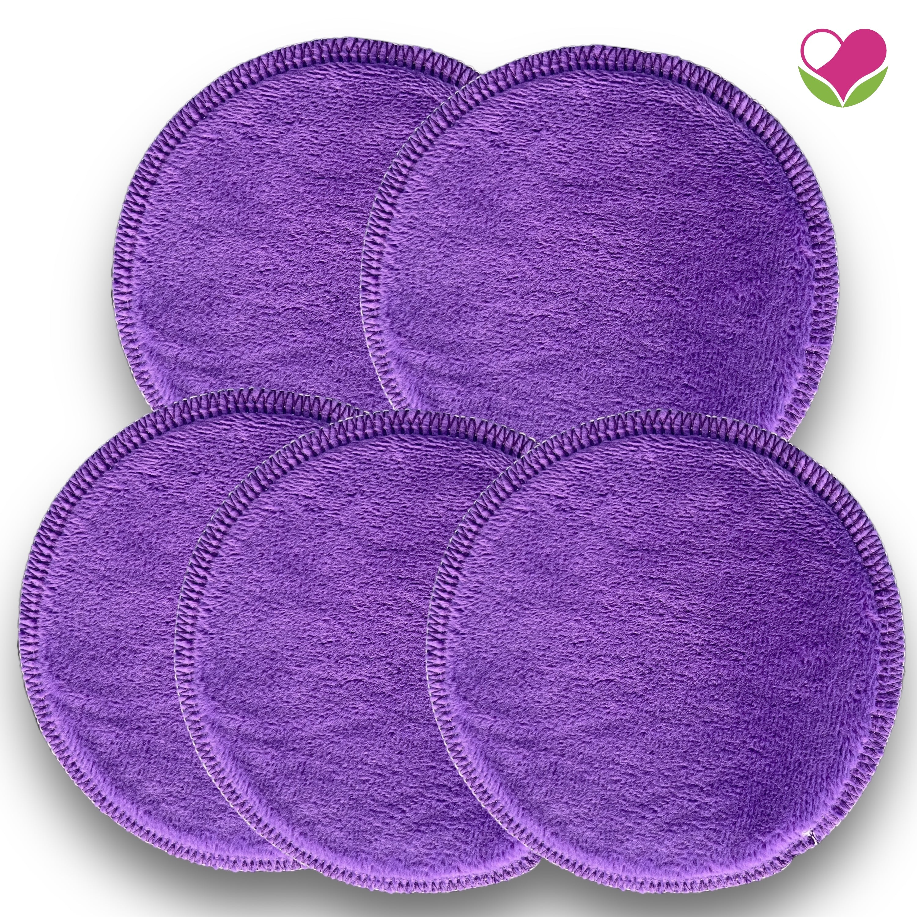 Pack 5 pads desmaquillantes doble minky morado/fiusha