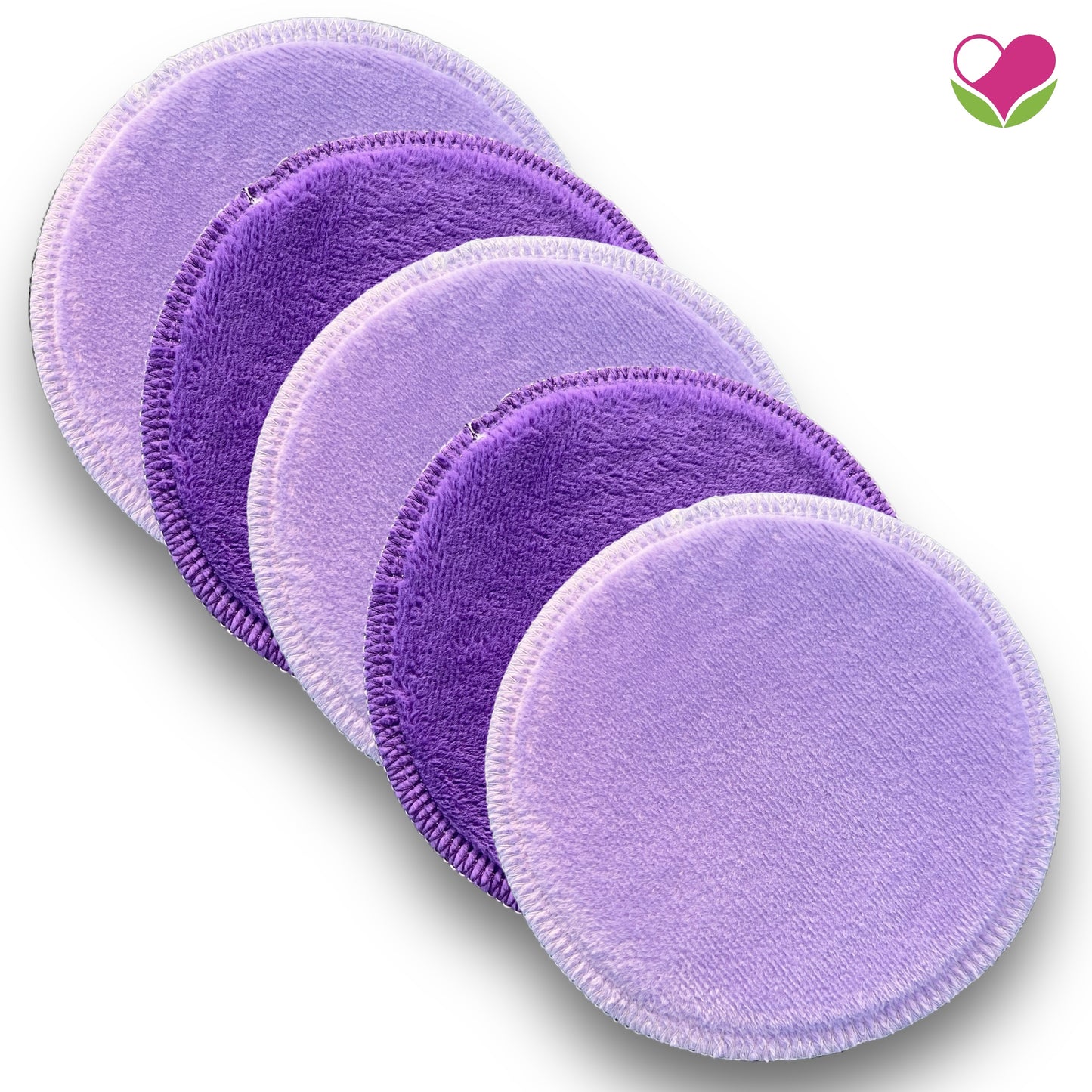 Pack 5 pads desmaquillantes doble minky morado/lila