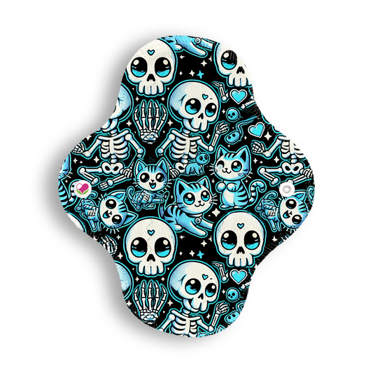 Maxi panti protector huesitos halloween azul 20 cms