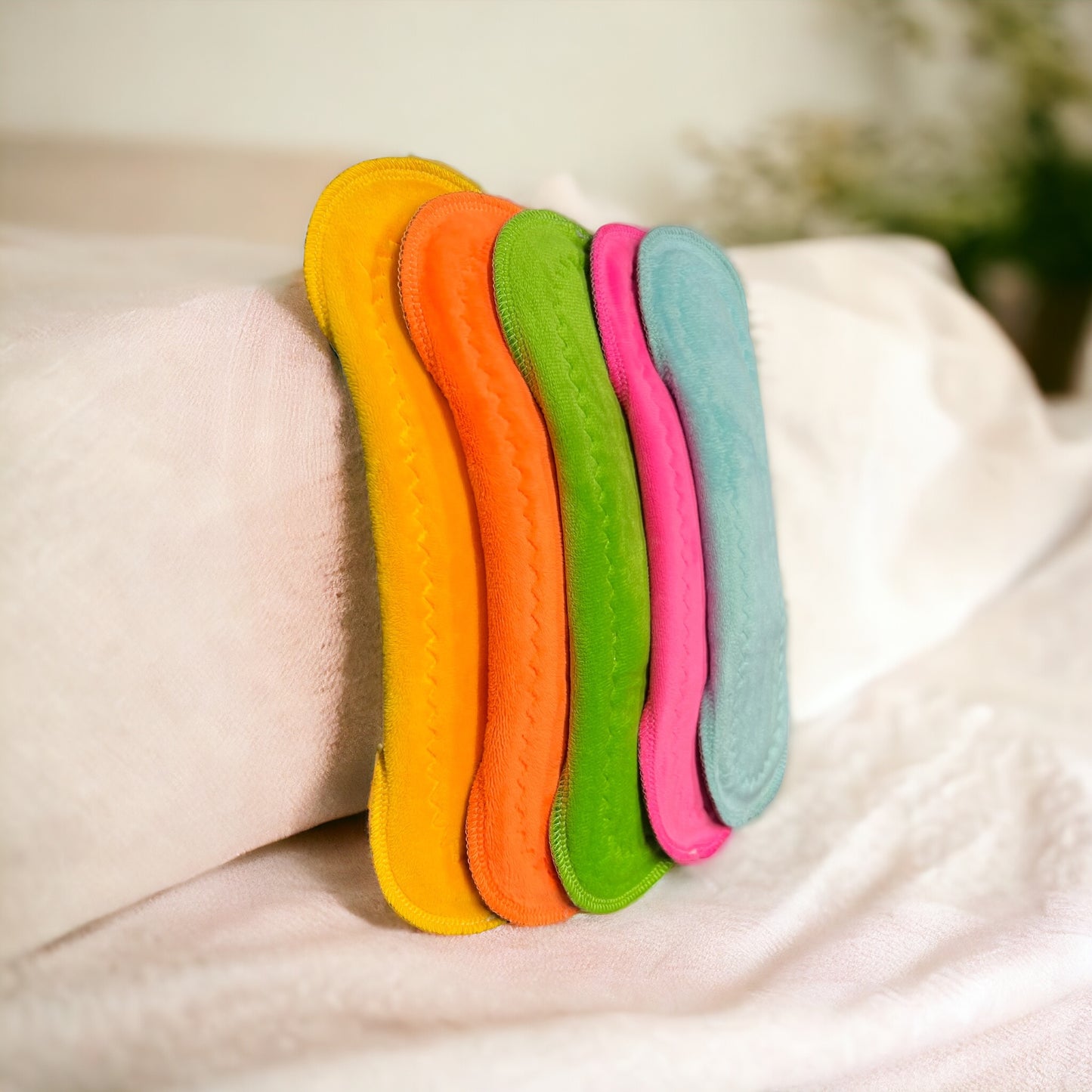 Paquete 5 toallas flujo regular 26cms citrus minky