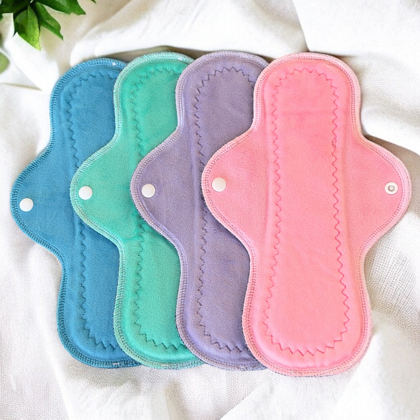 Paquete 4 toallas flujo abundante 29cms algodón de azúcar minky