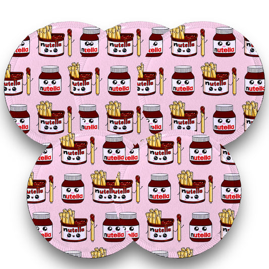 Desmaquillantes nutella pack 5 piezas 12 cms