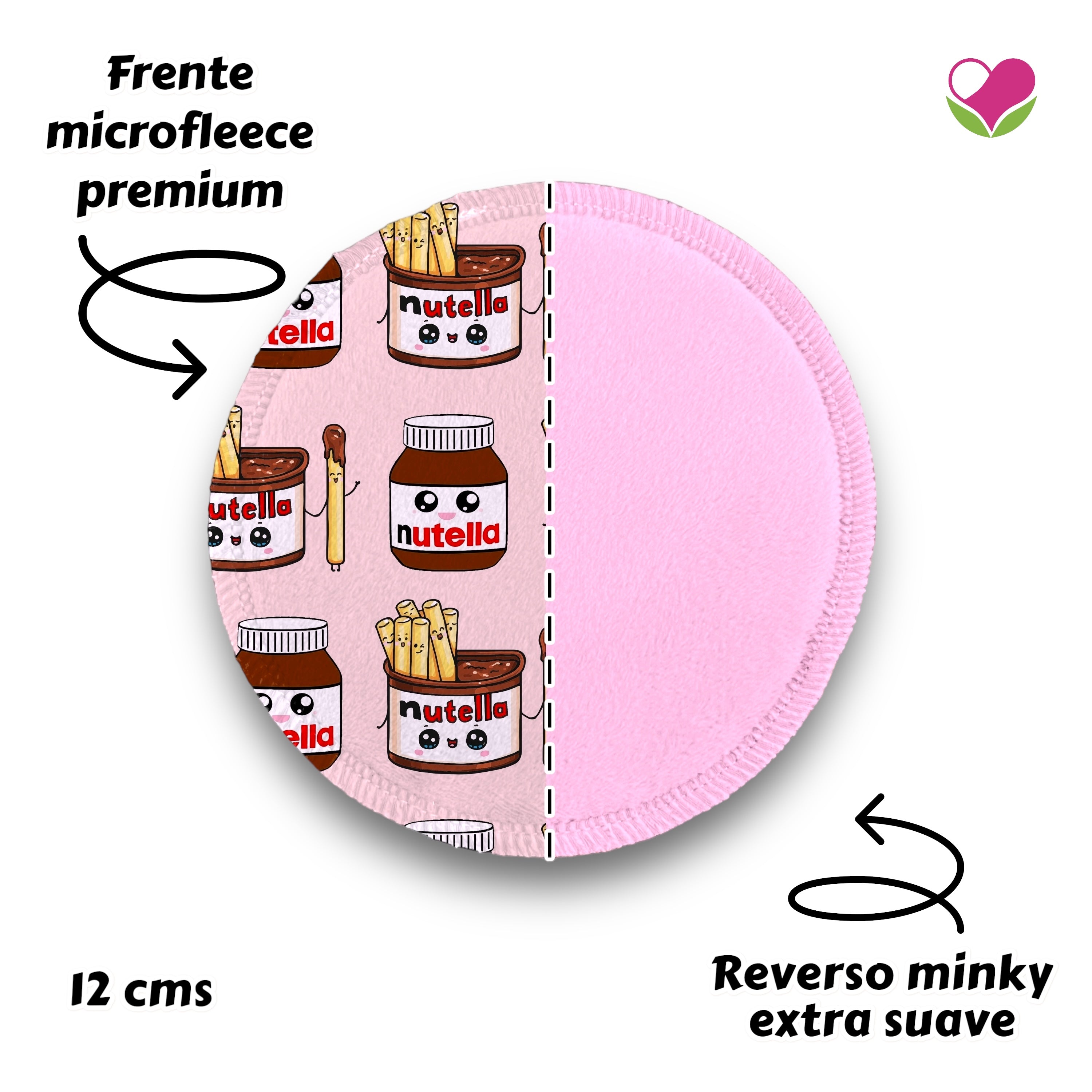 Desmaquillantes nutella pack 5 piezas 12 cms