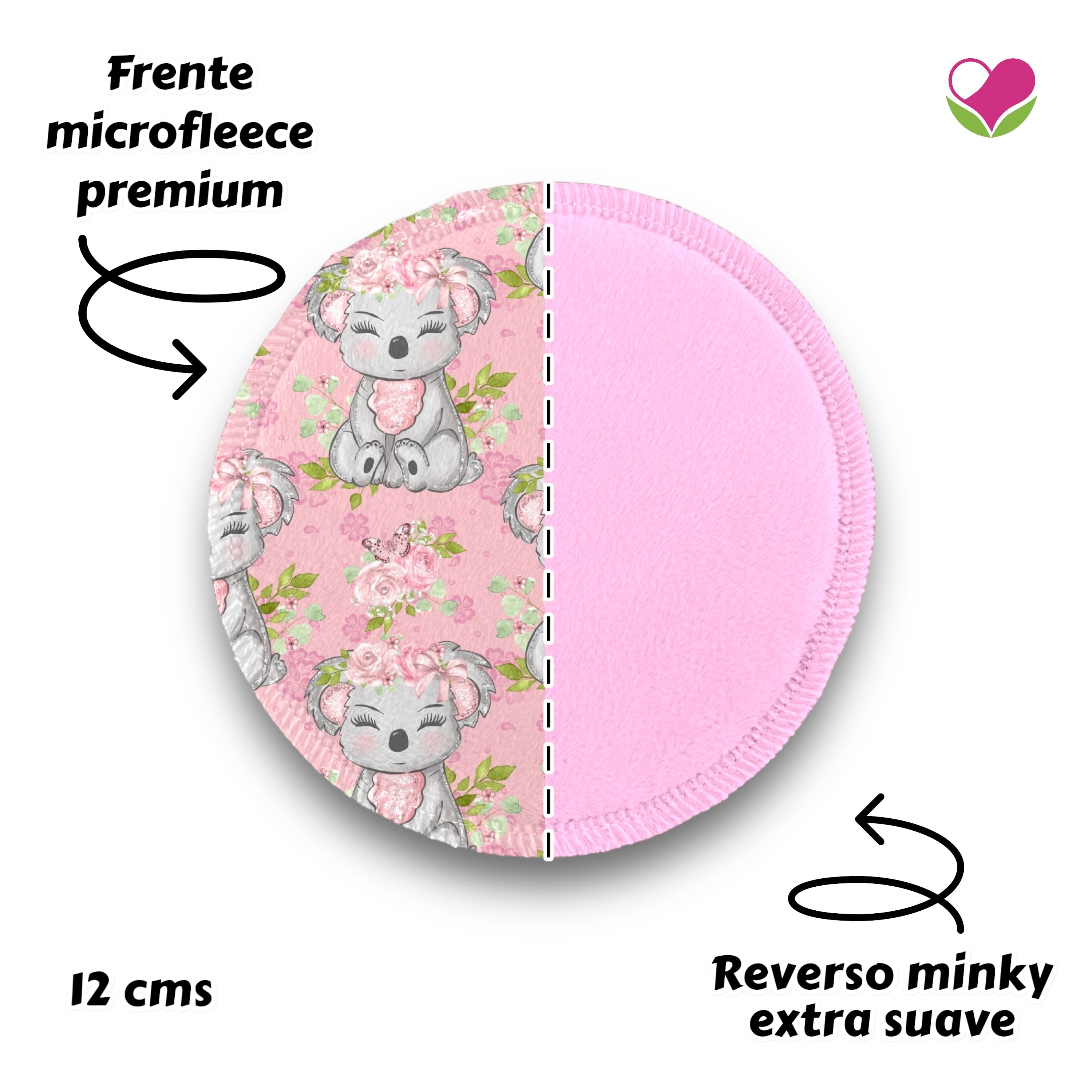Desmaquillantes panda flores pack 5 piezas 12 cms