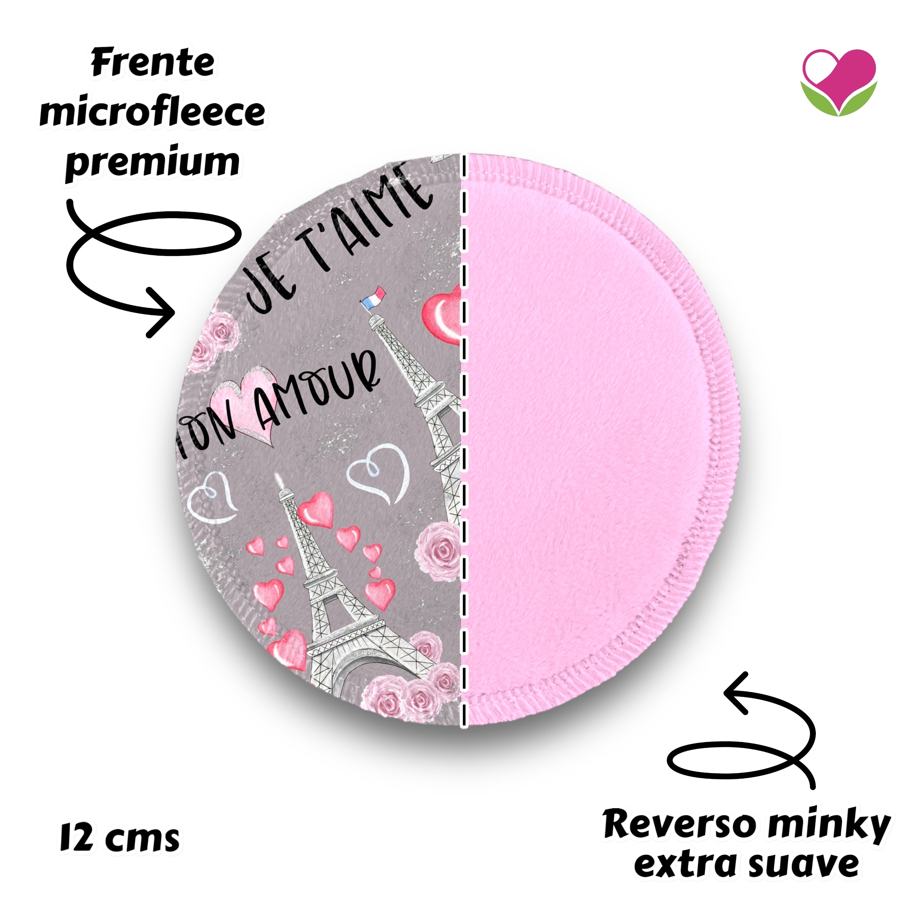 Desmaquillantes paris gris pack 5 piezas 12 cms