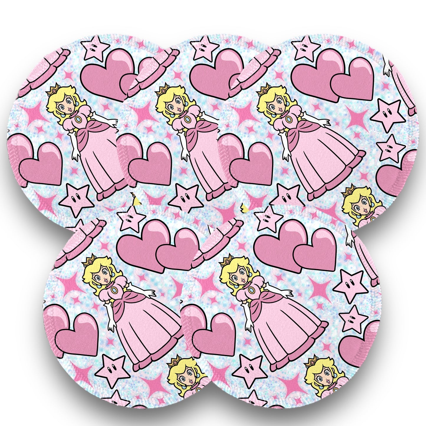 Desmaquillantes princesa peach pack 5 piezas 12 cms