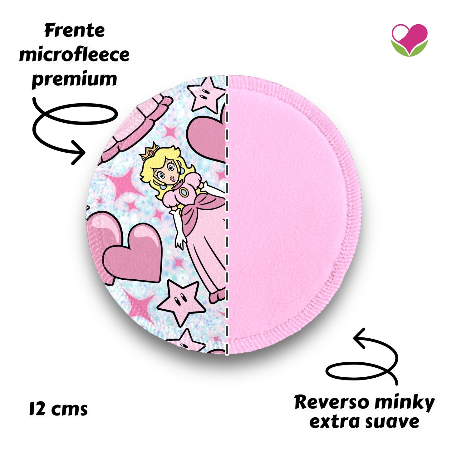 Desmaquillantes princesa peach pack 5 piezas 12 cms