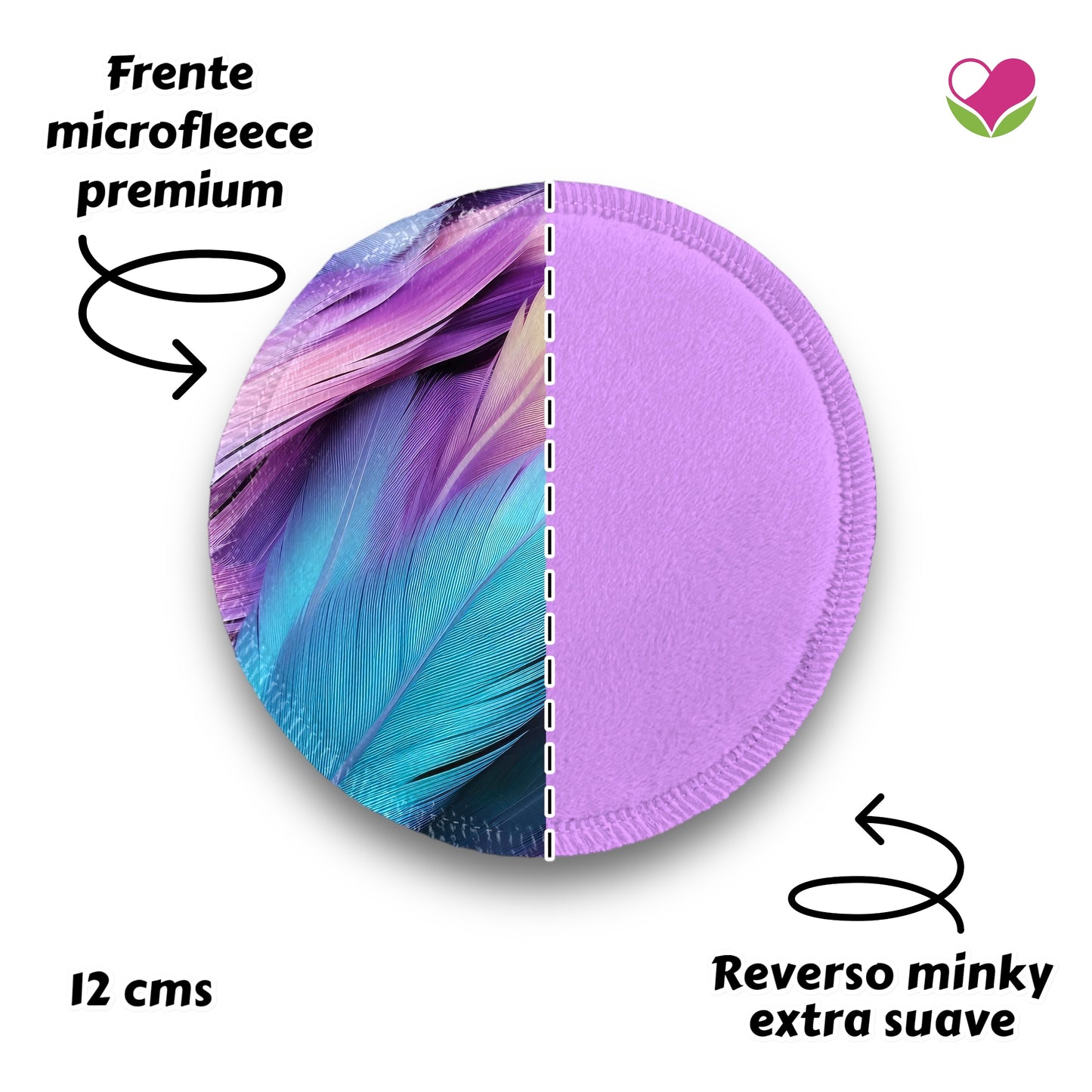 Desmaquillantes plumas lila pack 5 piezas 12 cms