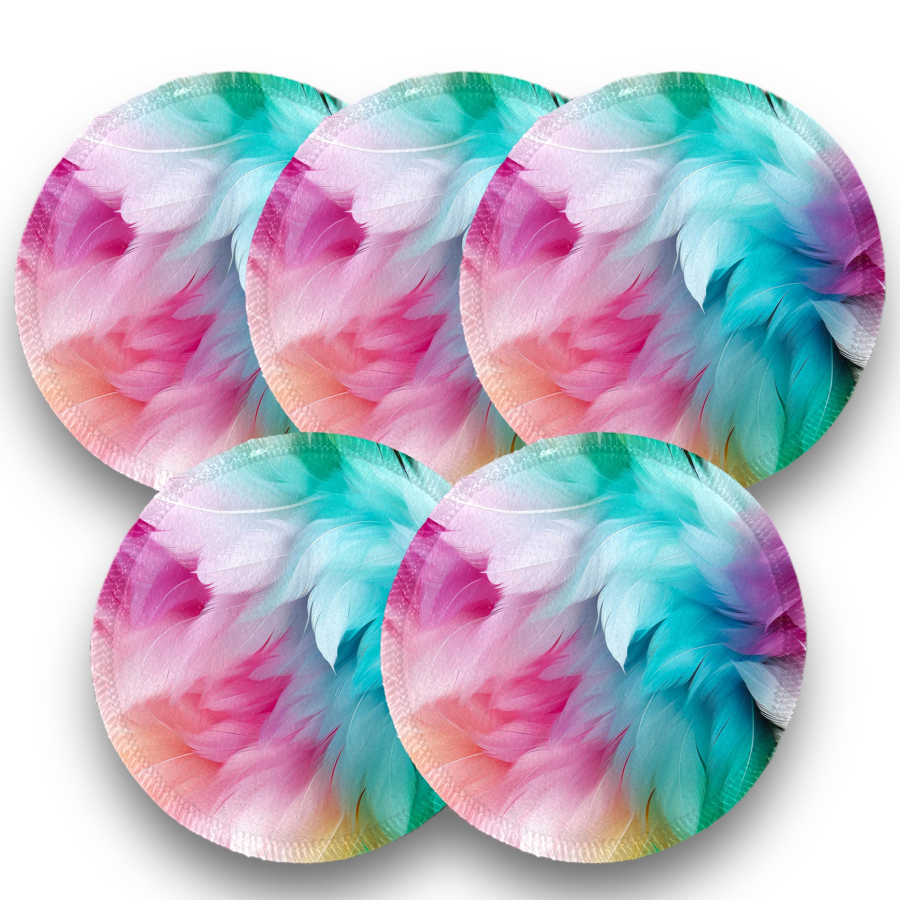 Desmaquillantes plumas pastel pack 5 piezas 12 cms
