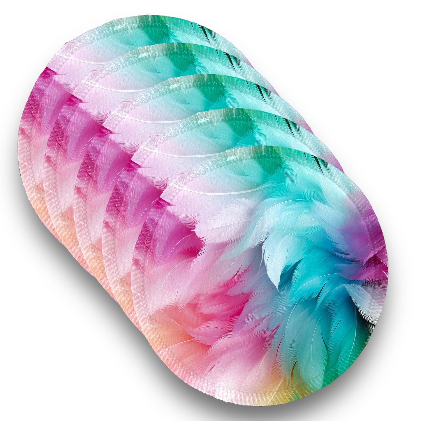 Desmaquillantes plumas pastel pack 5 piezas 12 cms