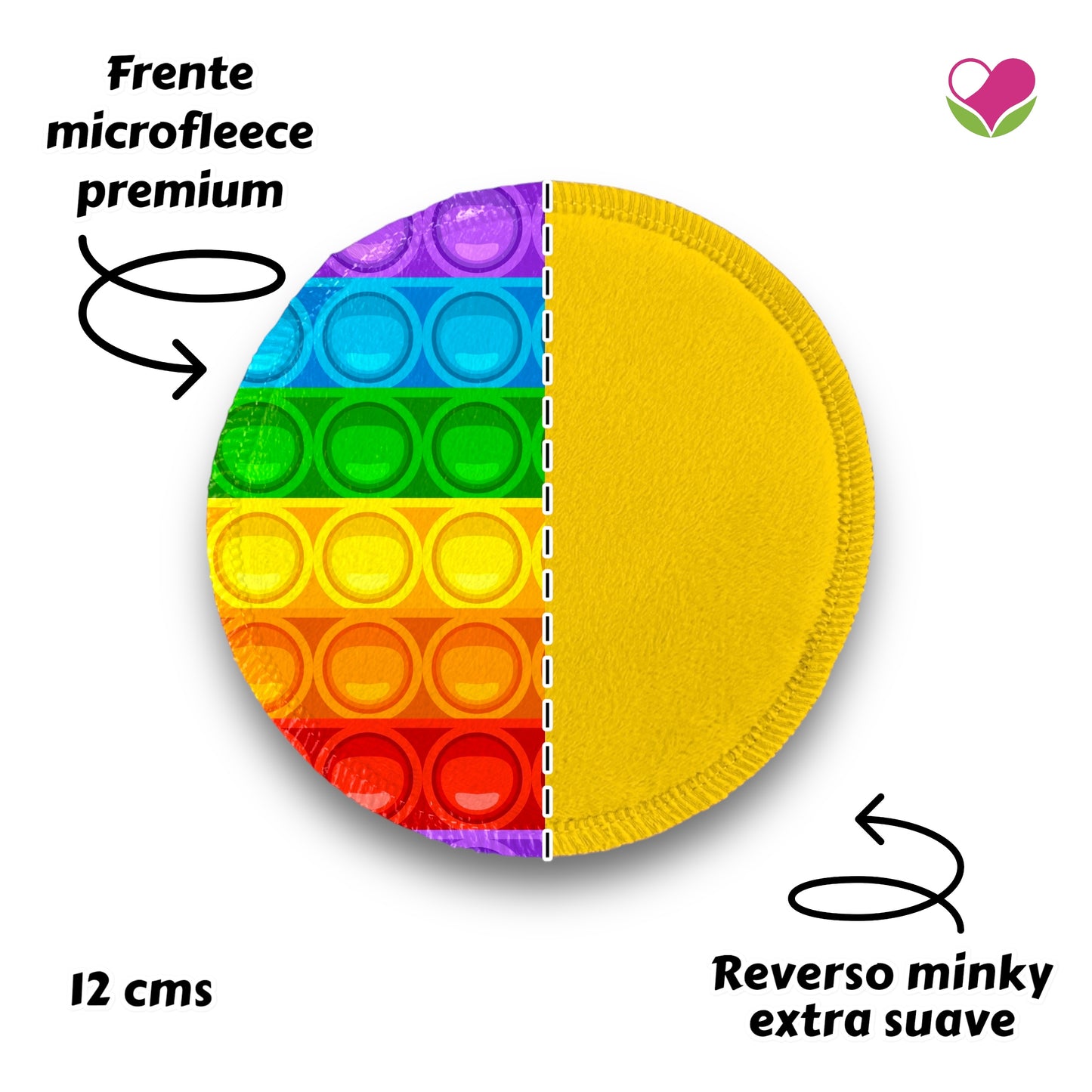 Desmaquillantes pop it pack 5 piezas 12 cms