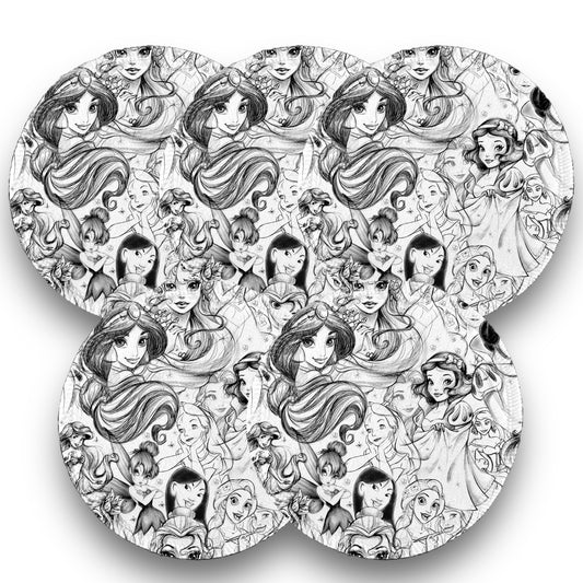 Desmaquillantes princesas black pack 5 piezas 12 cms