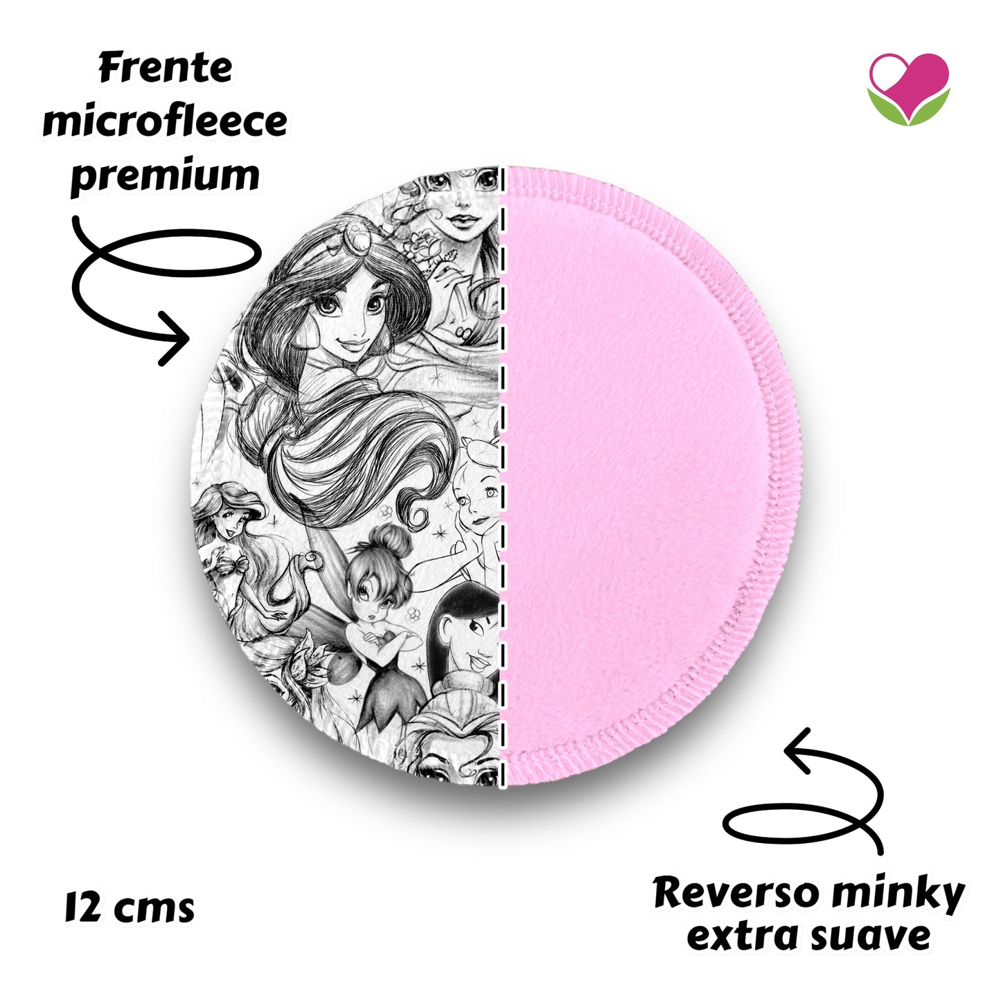 Desmaquillantes princesas black pack 5 piezas 12 cms