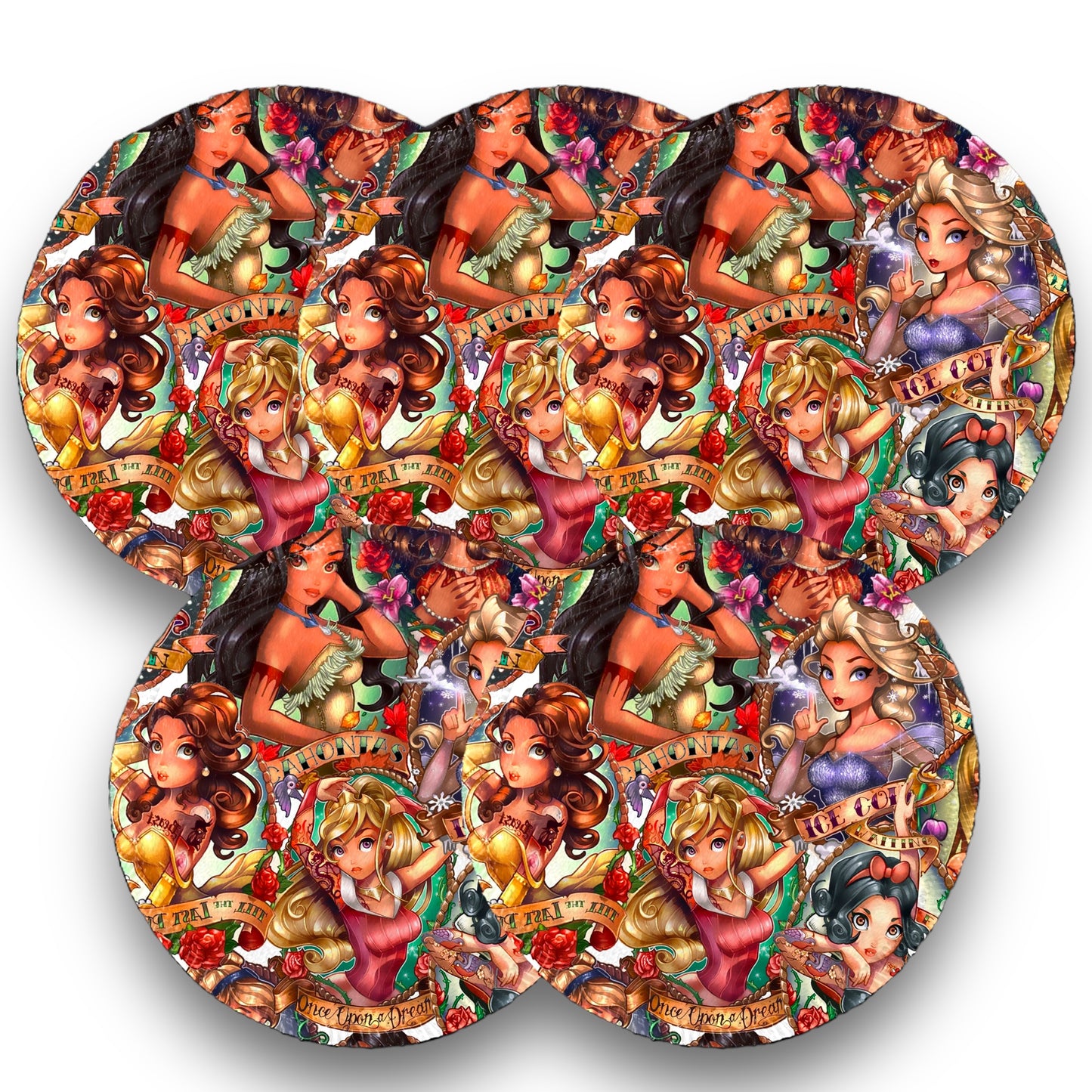 Desmaquillantes princesas gold pack 5 piezas 12 cms