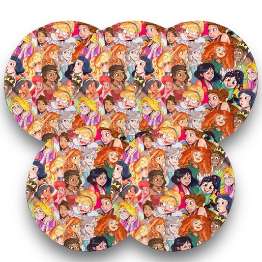 Desmaquillantes princesas muecas pack 5 piezas 12 cms