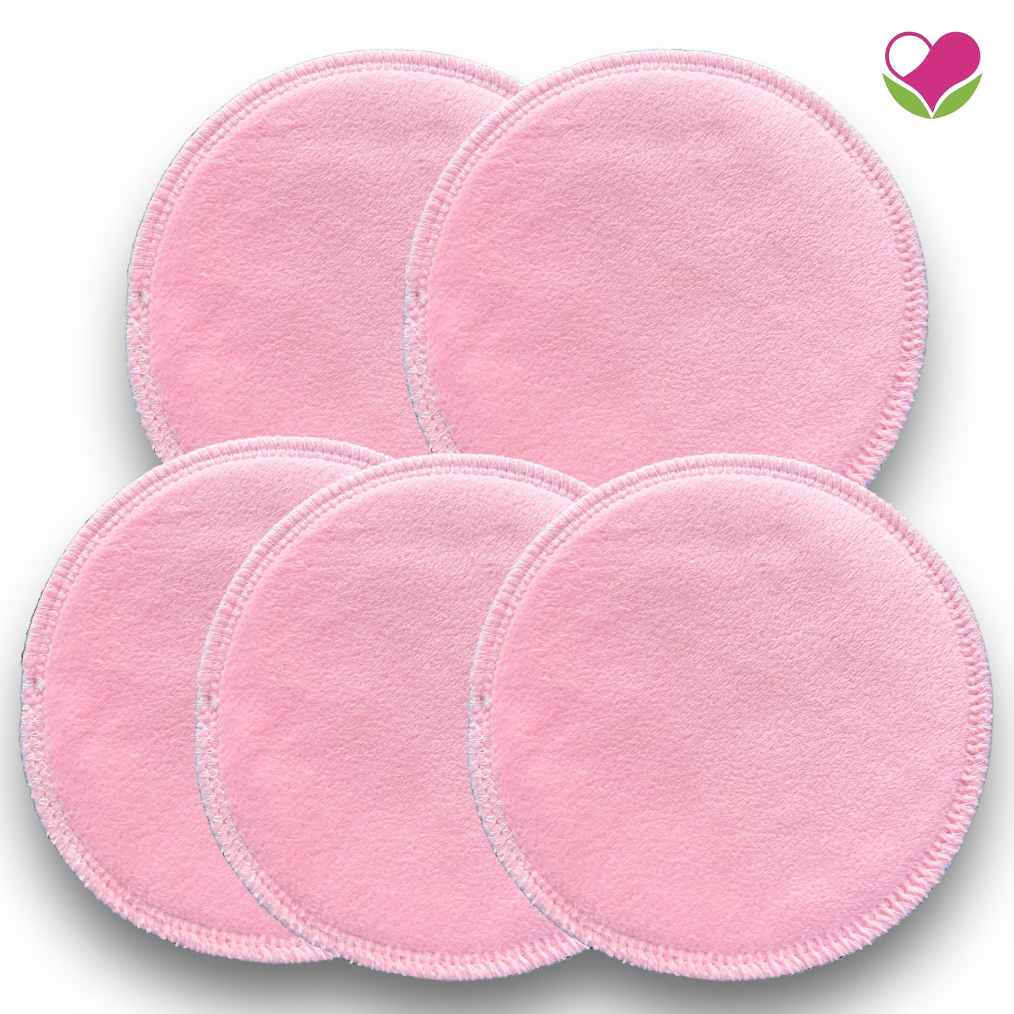 Pack 5 pads desmaquillantes doble minky menta/rosa 12 cms