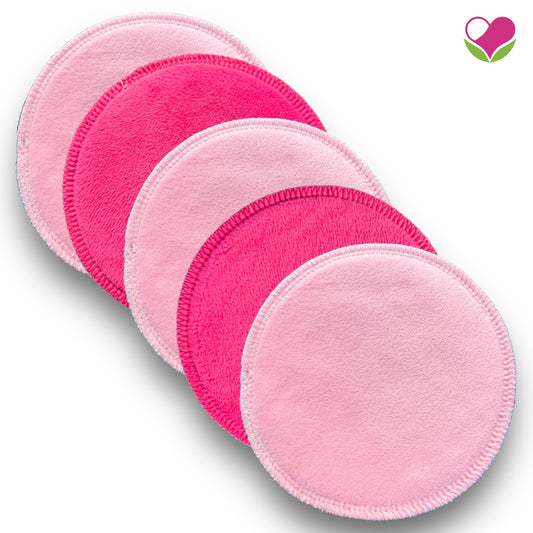 Pack 5 pads desmaquillantes doble minky fiusha/rosa 12 cms