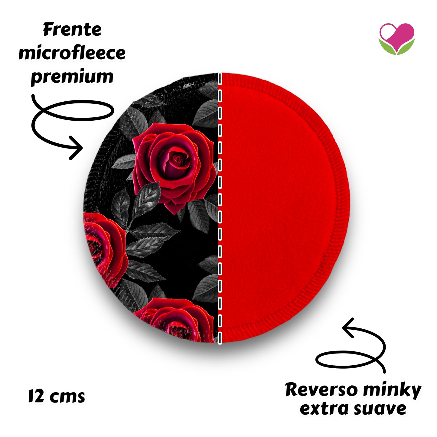 Desmaquillantes rosas rojas fondo negro pack 5 piezas 12 cms