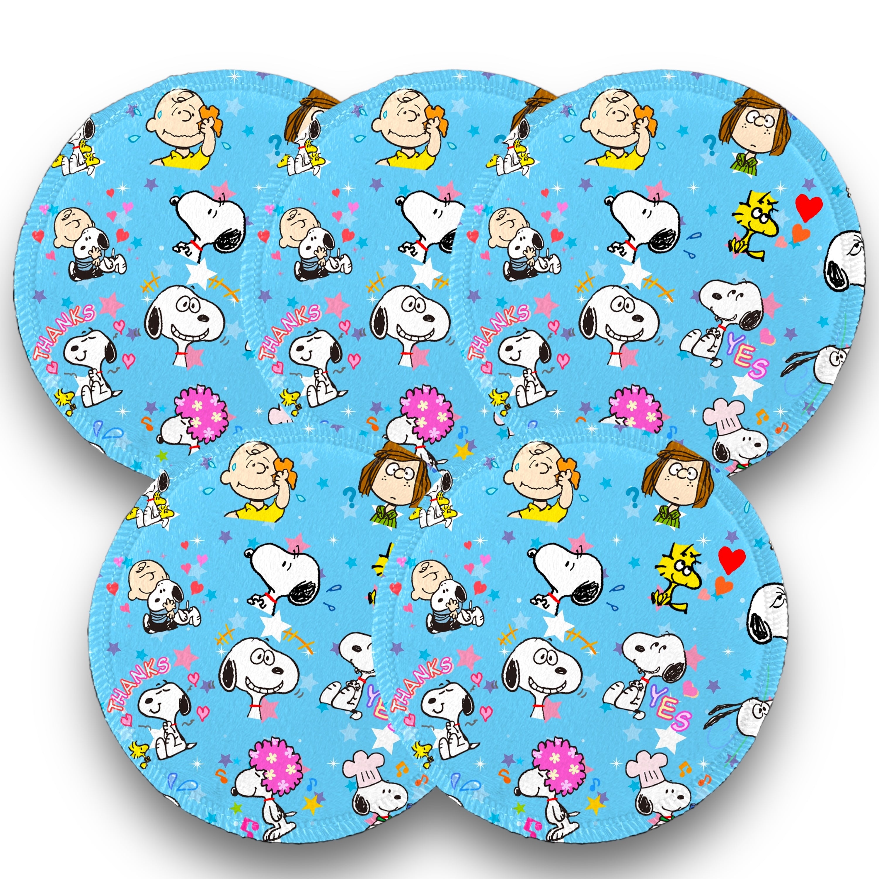 Desmaquillantes snoopy azul pack 5 piezas 12 cms