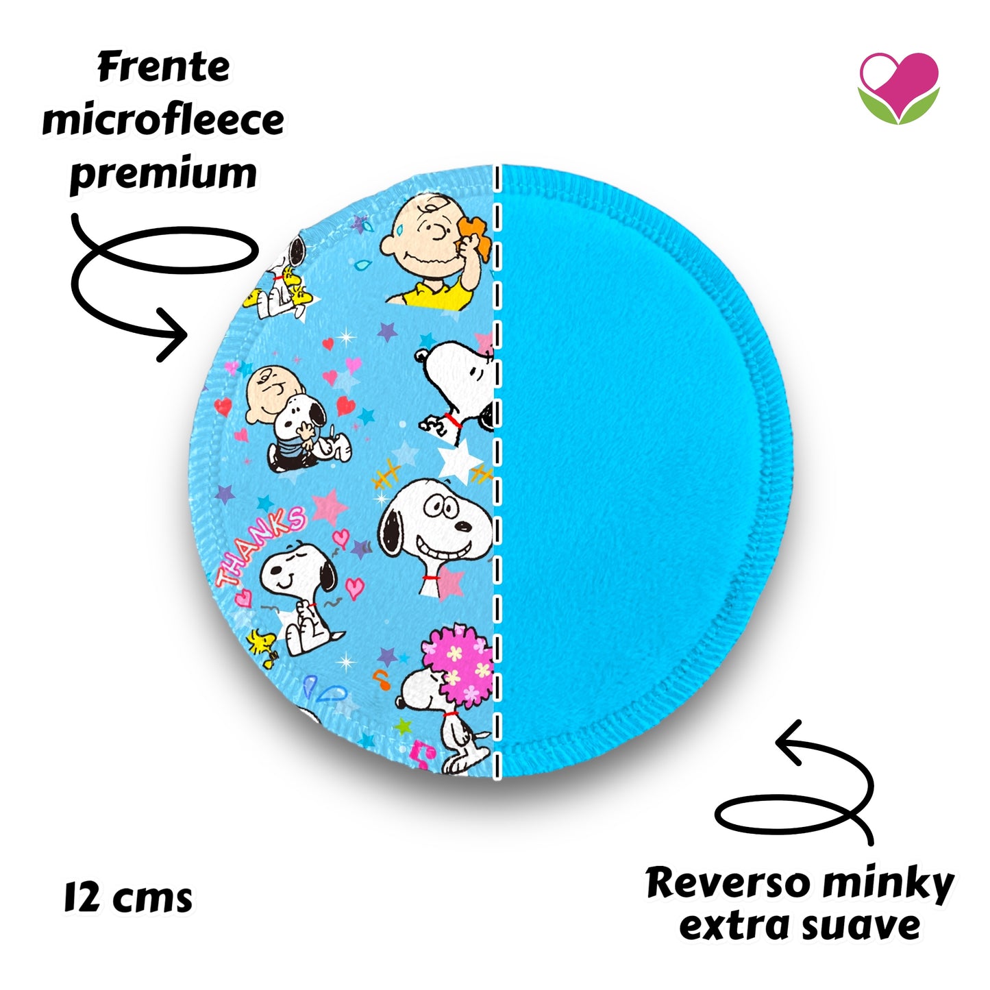 Desmaquillantes snoopy azul pack 5 piezas 12 cms