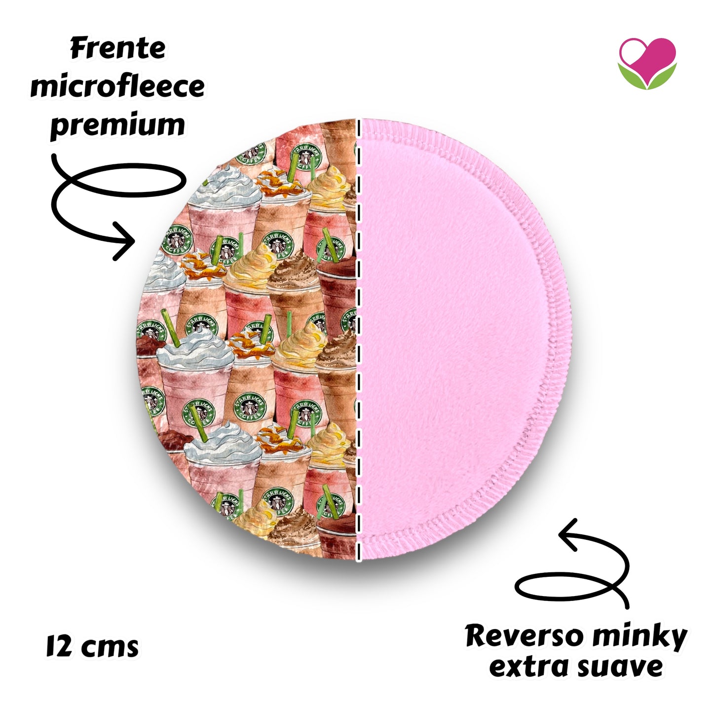 Desmaquillantes starbucks rosa pack 5 piezas 12 cms