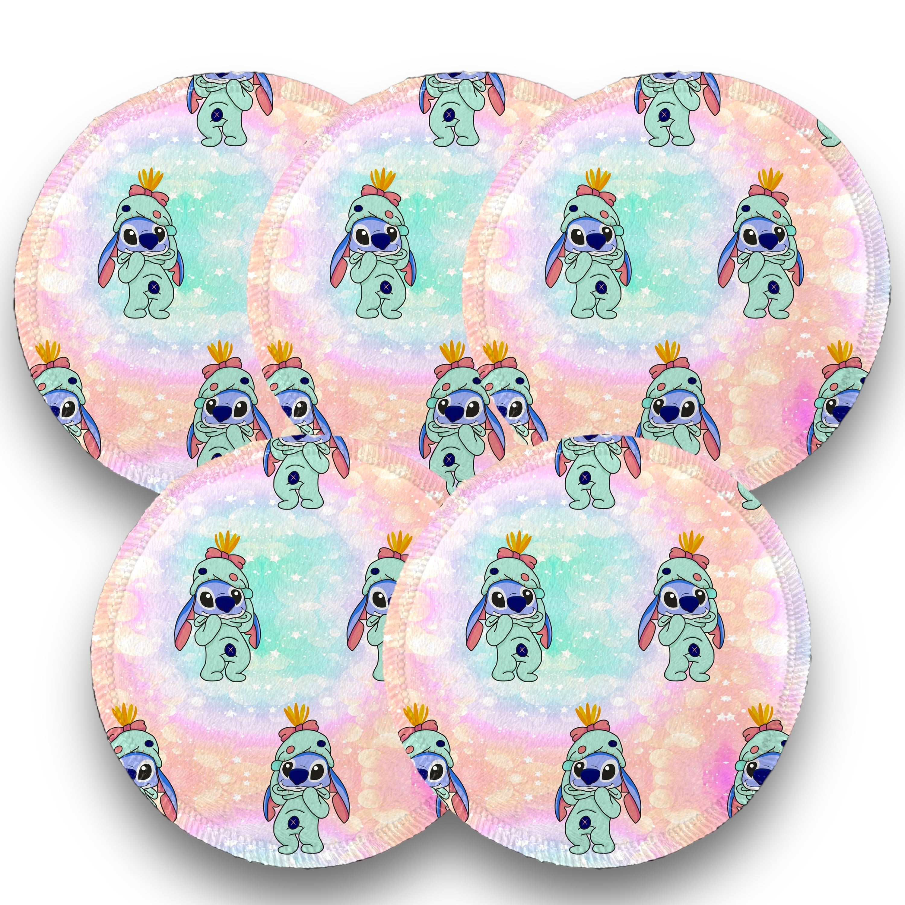 Desmaquillantes stitch pijama pack 5 piezas 12 cms