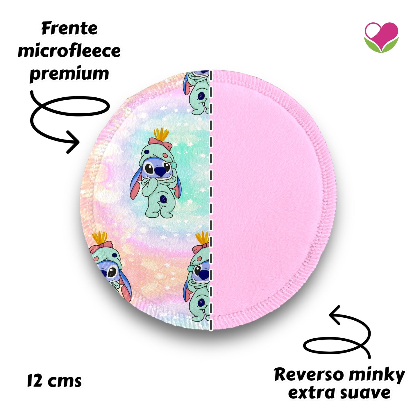 Desmaquillantes stitch pijama pack 5 piezas 12 cms