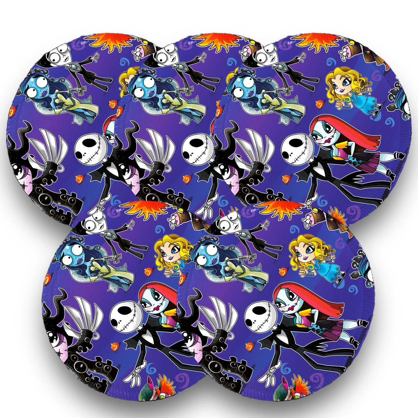 Desmaquillantes tim burton morado pack 5 piezas 12 cms