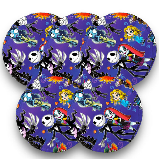 Desmaquillantes tim burton morado pack 5 piezas 12 cms