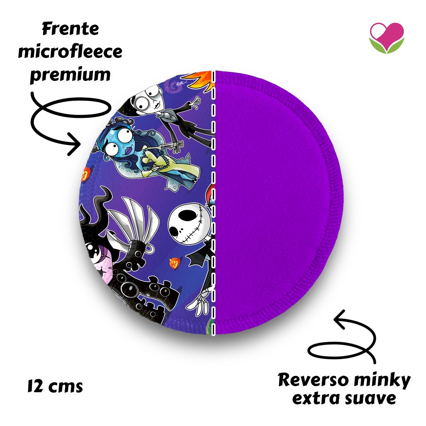 Desmaquillantes tim burton morado pack 5 piezas 12 cms