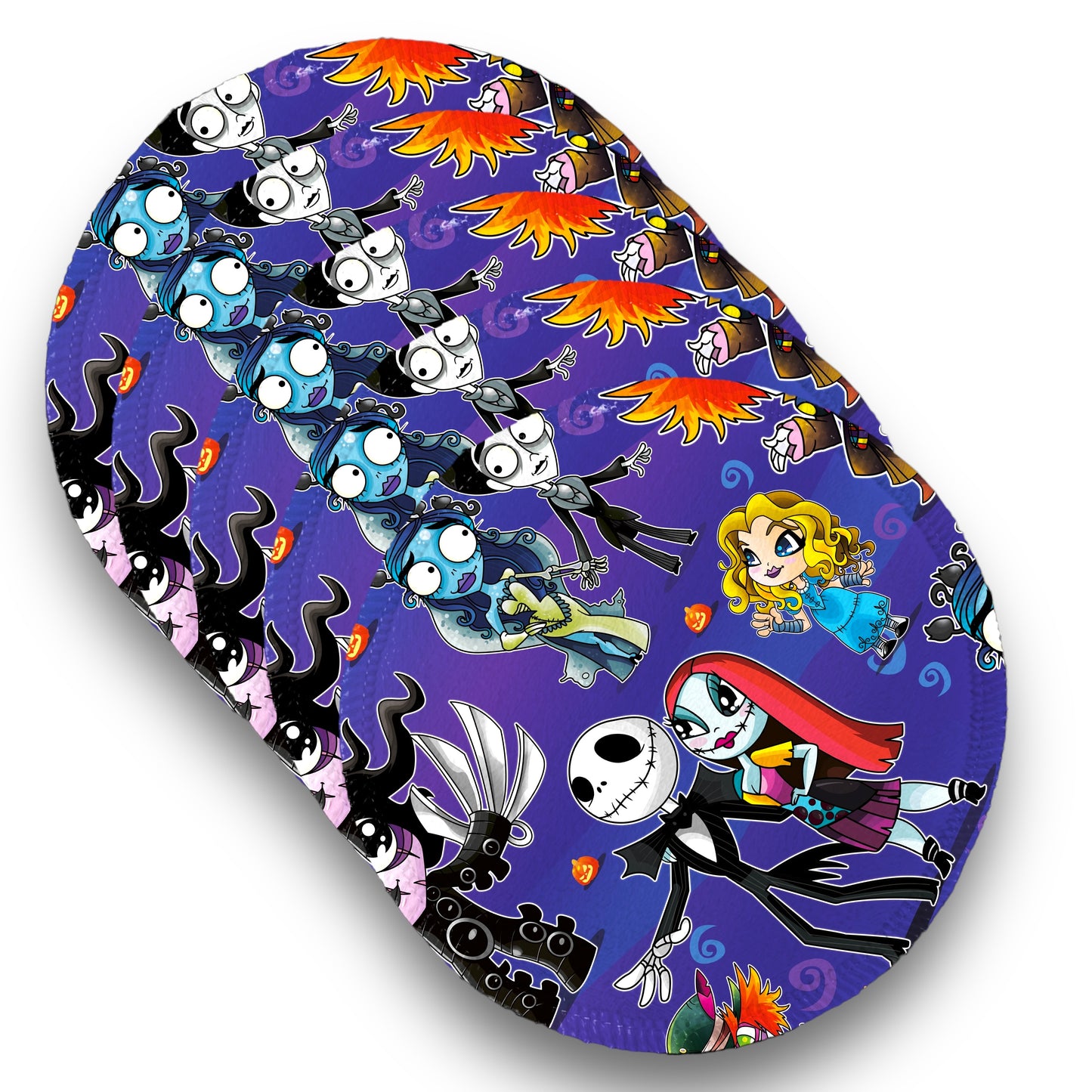 Desmaquillantes tim burton morado pack 5 piezas 12 cms