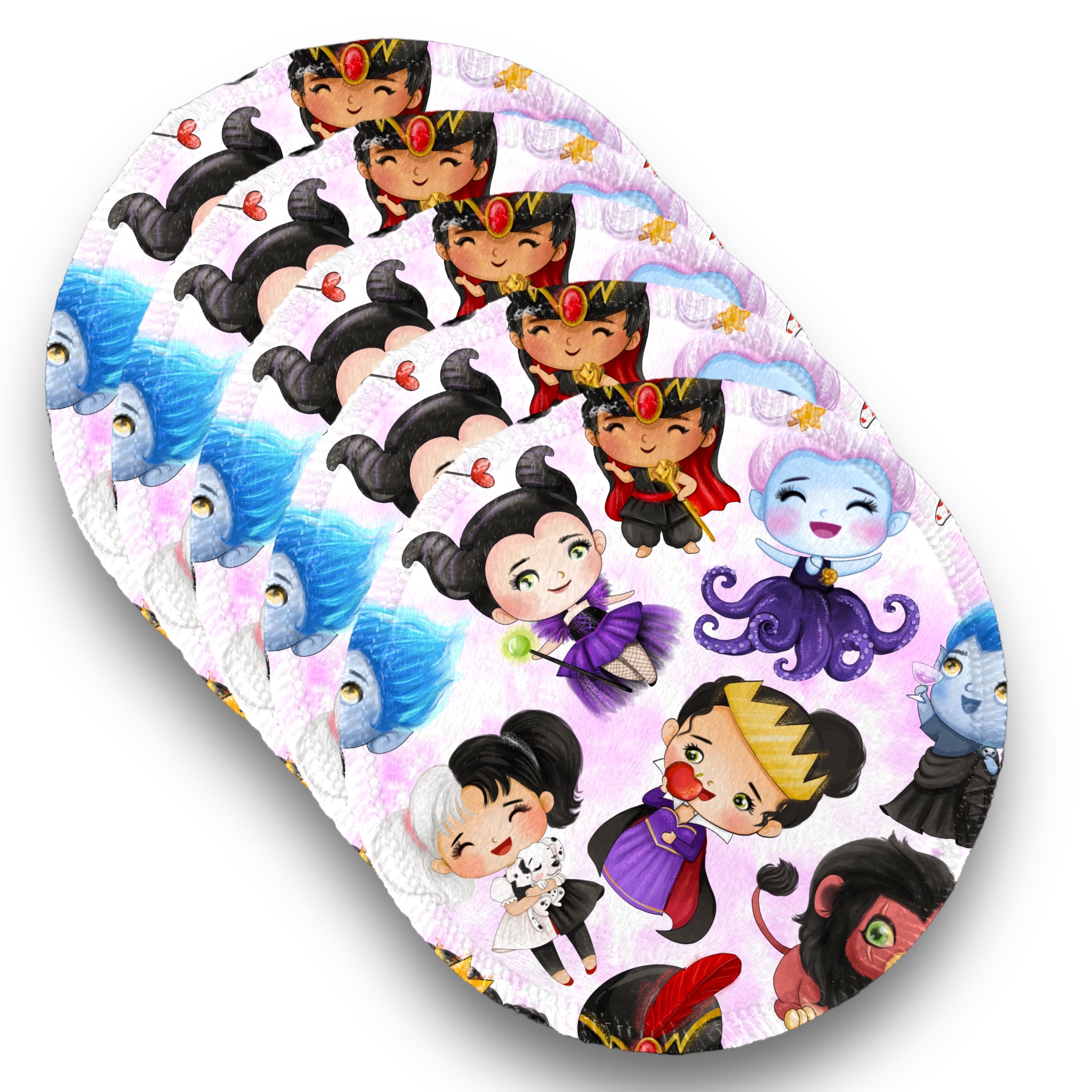 Desmaquillantes villanas pack 5 piezas 12 cms