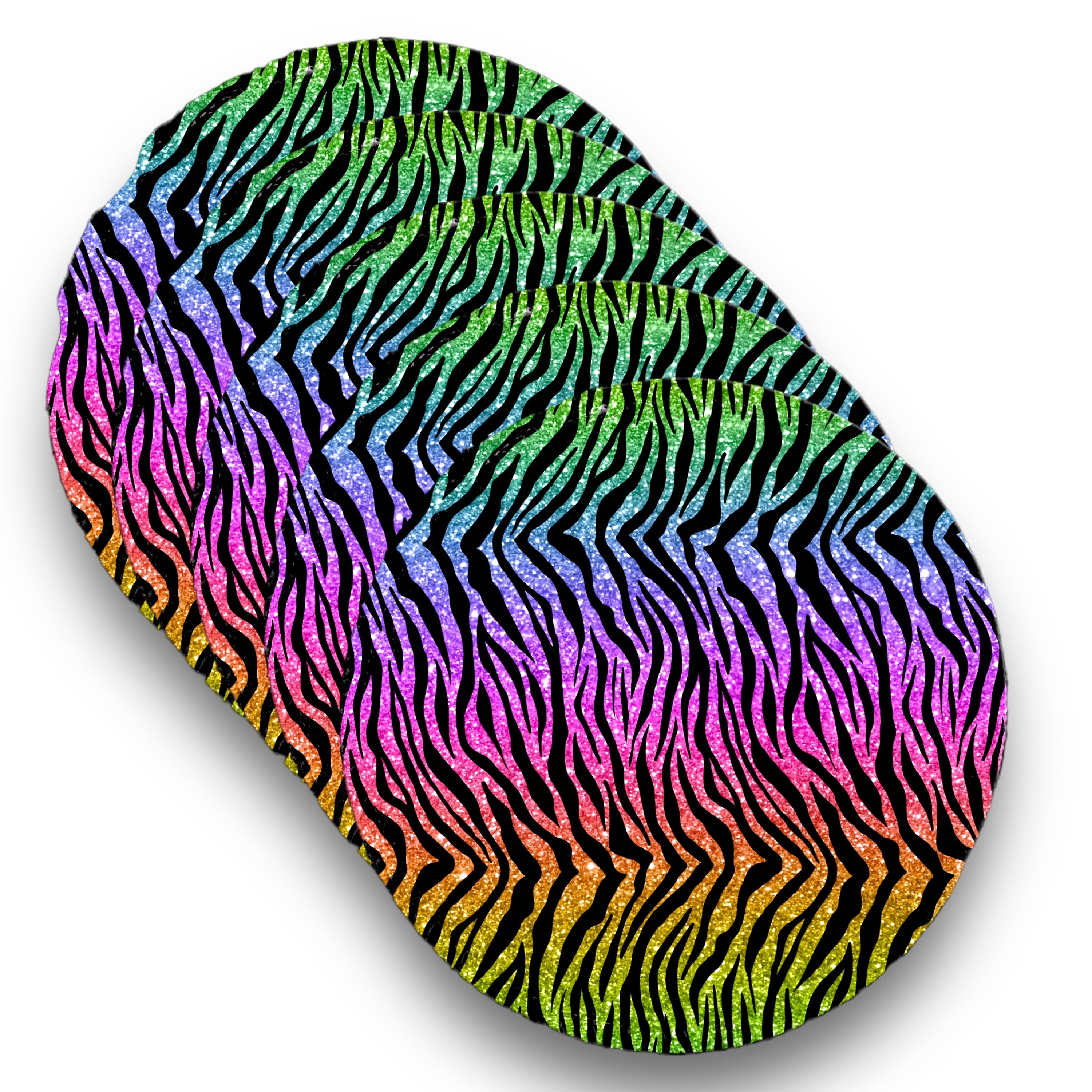 Desmaquillantes zebra glitter pack 5 piezas 12 cms