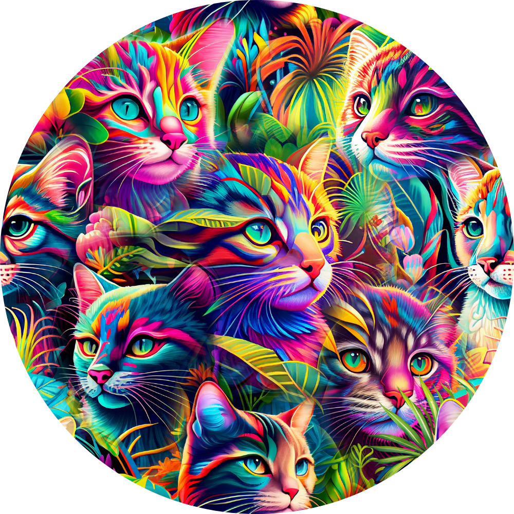 Mandil gatitos neón