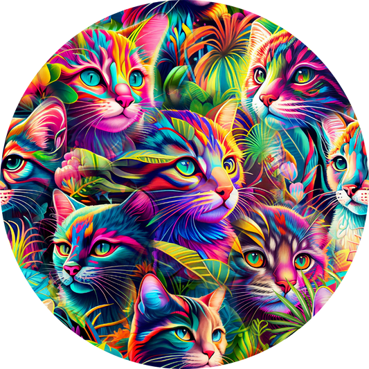 Mandil gatitos neón