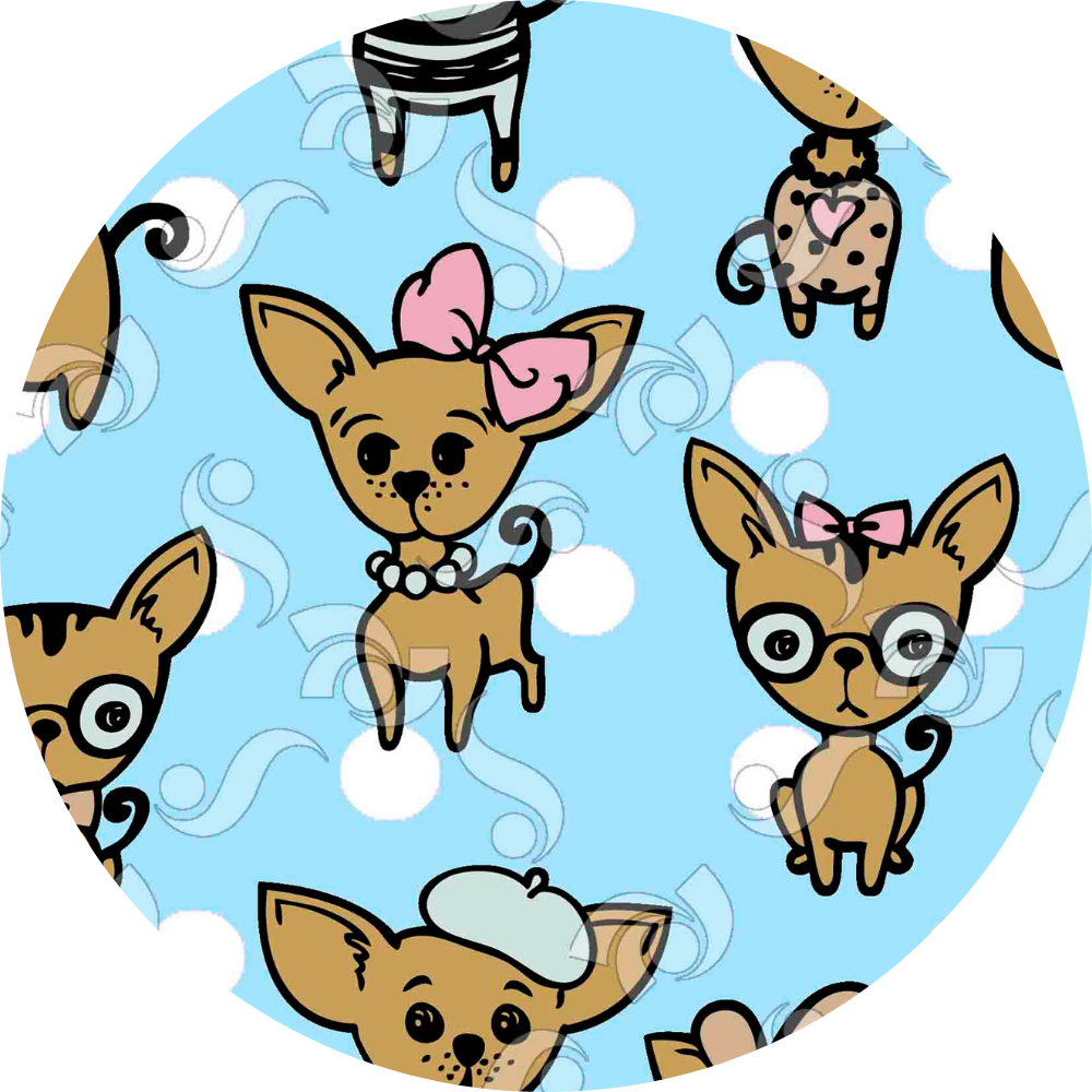 Mandil chihuahua azul