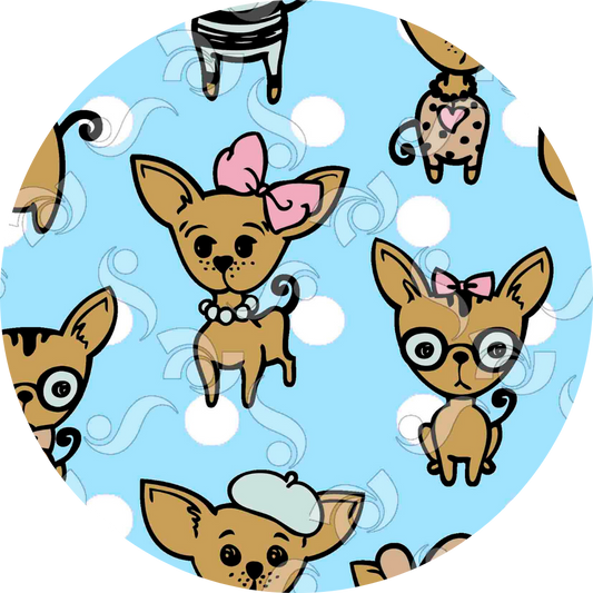 Mandil chihuahua azul