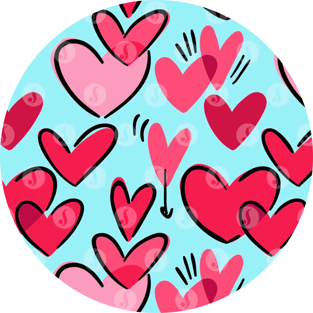 Mandil corazones agua